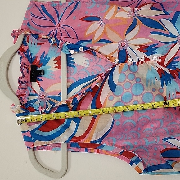 Talbots RUFFLE TRIM SHELL  DAZZLING FLORAL SIZE LP - Picture 16 of 16